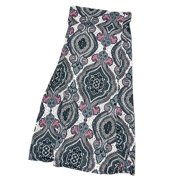 ShoSho Skirt Maxi Large XL High Waist Stretch Gray Pink Boho Hippie Festival - Picture 2 of 5